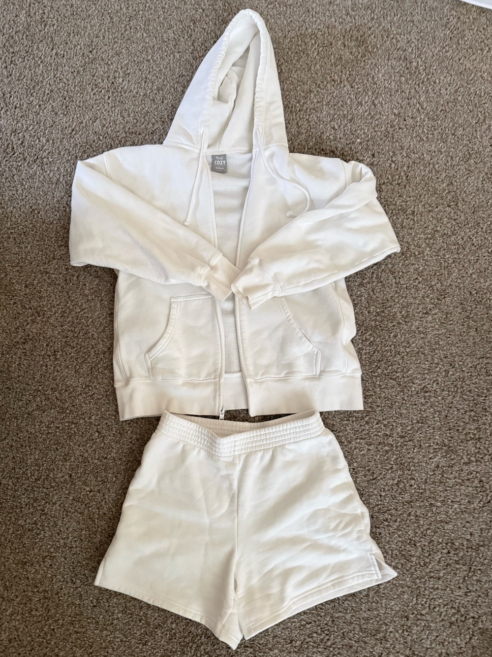 TNA Aritzia zip up hoodie and shorts set